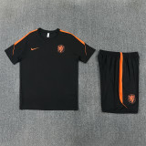 Kids Netherlands Short Training Suit Black 2026