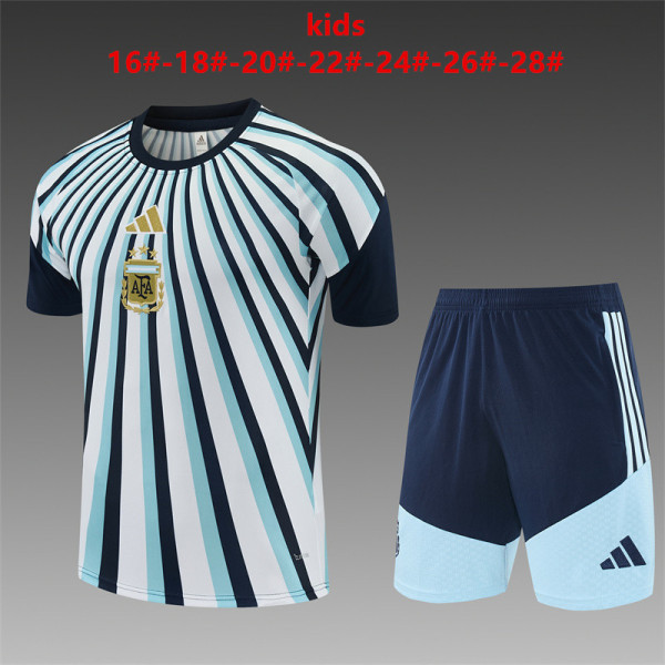 Kids Argentina Short Training Suit White 2026