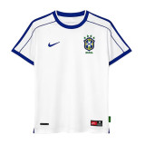 Mens Brazil Retro White Jersey 1998