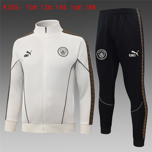 Kids Manchester City Jacket + Pants Training Suit Cream 2026/27