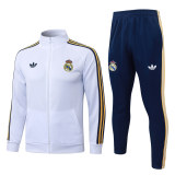 Mens Real Madrid Jacket + Pants Training Suit White 2026/27