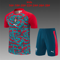 Kids Portugal Short Training Suit Red Pattern 2026