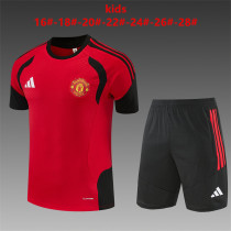 Kids Manchester United Short Training Suit Red 2026/27