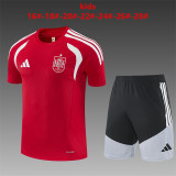 Kids Spain Short Training Suit Red 2026