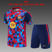 Kids Barcelona Short Training Suit Red - Blue 2026/27