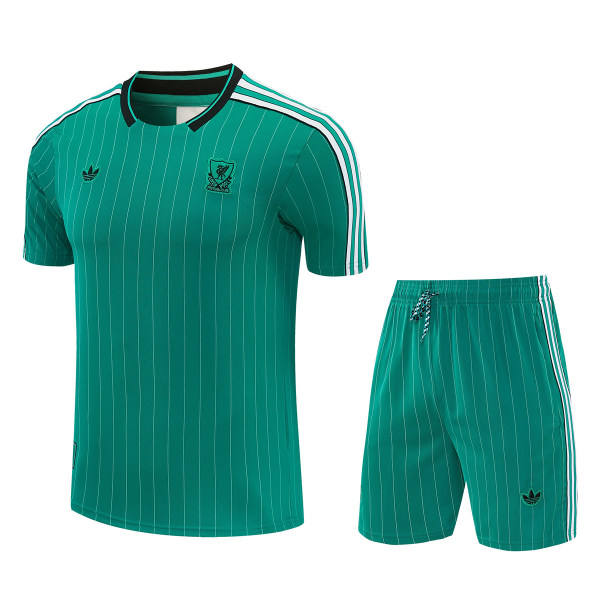 Mens Liverpool Short Training Suit Green 2025/26