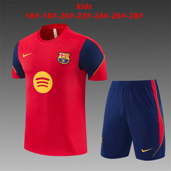 Kids Barcelona Short Training Suit Red 2026/27