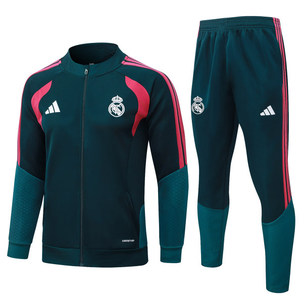 Mens Real Madrid Jacket + Pants Training Suit Dark Green 2026/27