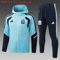 Kids Argentina Hoodie Jacket + Pants Training Suit Light Blue 2026