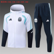 Kids Argentina Hoodie Jacket + Pants Training Suit White 2026