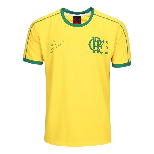 Mens Flamengo Retro Special Yellow Jersey 1986