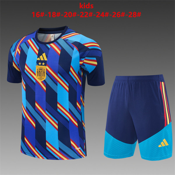 Kids Spain Short Training Suit Blue 2026