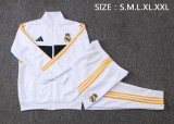 Mens Real Madrid Jacket + Pants Training Suit White - Black 2026/27