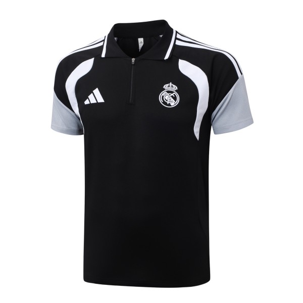 Mens Real Madrid Polo Shirt Black 2026/27