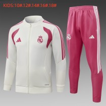 Kids Real Madrid Jacket + Pants Training Suit Cream 2026/27