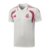 Mens Real Madrid Polo Shirt Cream 2026/27