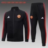 Kids Manchester United Jacket + Pants Training Suit Black 2026/27