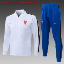 Kids France Jacket + Pants Training Suit White 2026