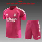 Kids Real Madrid Short Training Suit Pink 2026/27
