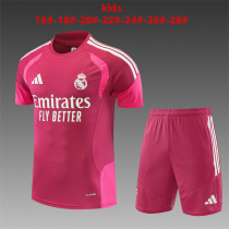 Kids Real Madrid Short Training Suit Pink 2026/27