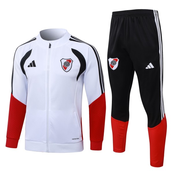 Mens River Plate Jacket + Pants Training Suit White 2026/27