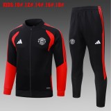 Kids Manchester United Jacket + Pants Training Suit Black II 2026/27