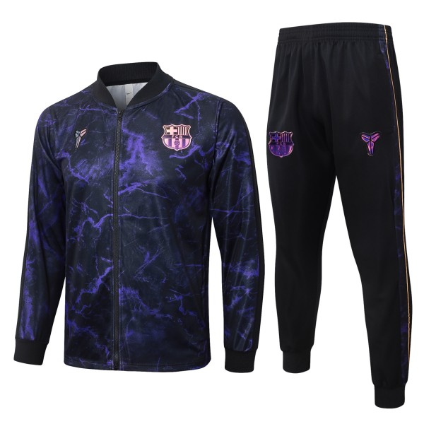 Mens Barcelona Jacket + Pants Training Suit Black - Purple 2026/27