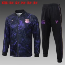 Kids Barcelona Jacket + Pants Training Suit Black - Purple 2026/27