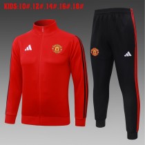 Kids Manchester United Jacket + Pants Training Suit Red II 2026/27