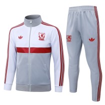 Mens Liverpool Jacket + Pants Training Suit White - Grey 2026/27
