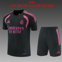 Kids Real Madrid Short Training Suit Black 2026/27