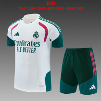 Kids Real Madrid Short Training Suit White 2026/27