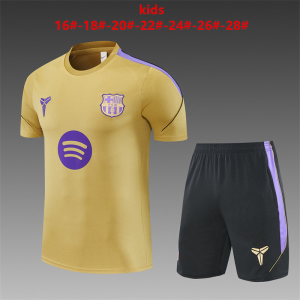 Kids Barcelona Short Training Suit Gold 2026/27