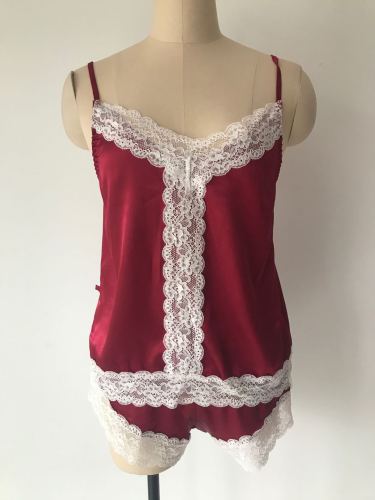 Home Red Suspenders Sexy Nightdress