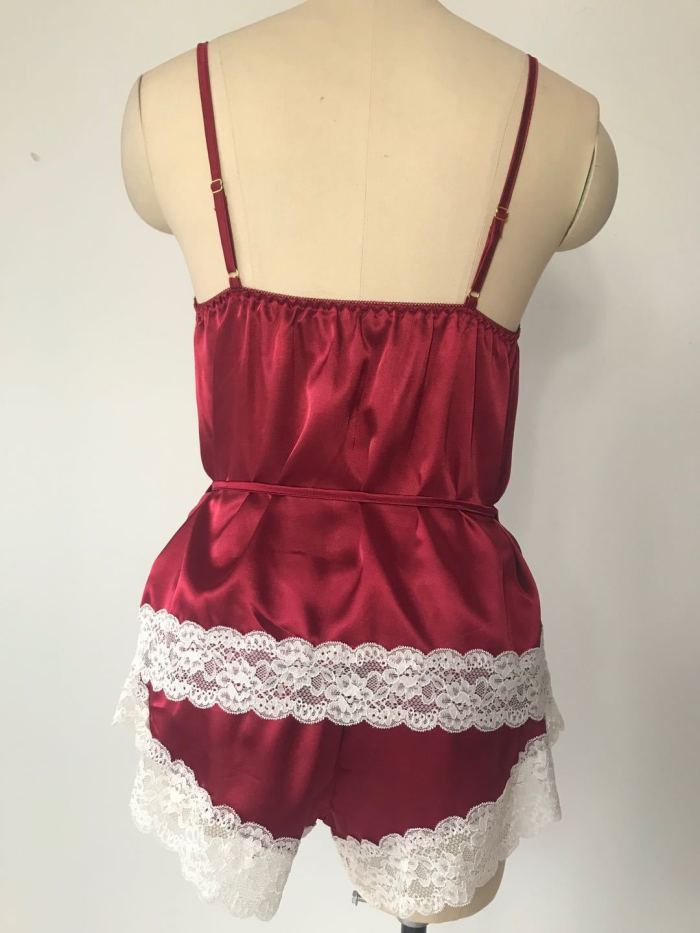 Home Red Suspenders Sexy Nightdress