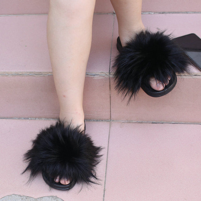 Fashion Summer Fur Slippers