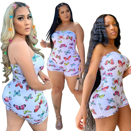 Butterfly Printed Summer Jumpsuit