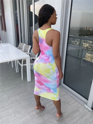 New Sexy Tie-Dye Print Dress