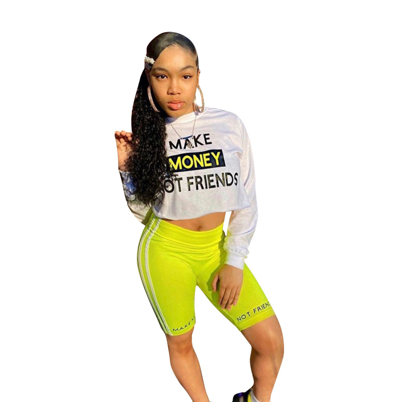 Fashion Casual Letter Printed Long Sleeve Two-piece Set