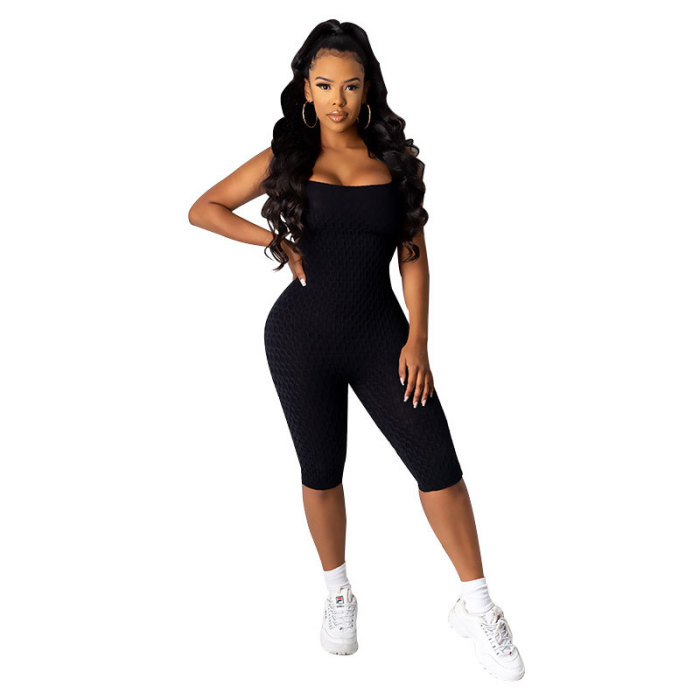 Sexy Large Backless Yoga Shorts Sport Jumpsuits