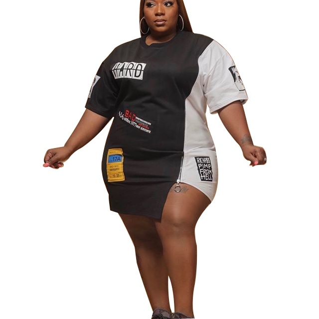 Plus Size Women Short Sleeve Dress