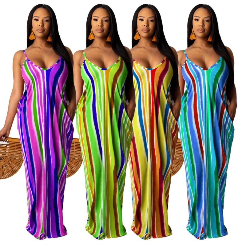 Sexy Loose Sleeveless V-neck Halter Dress