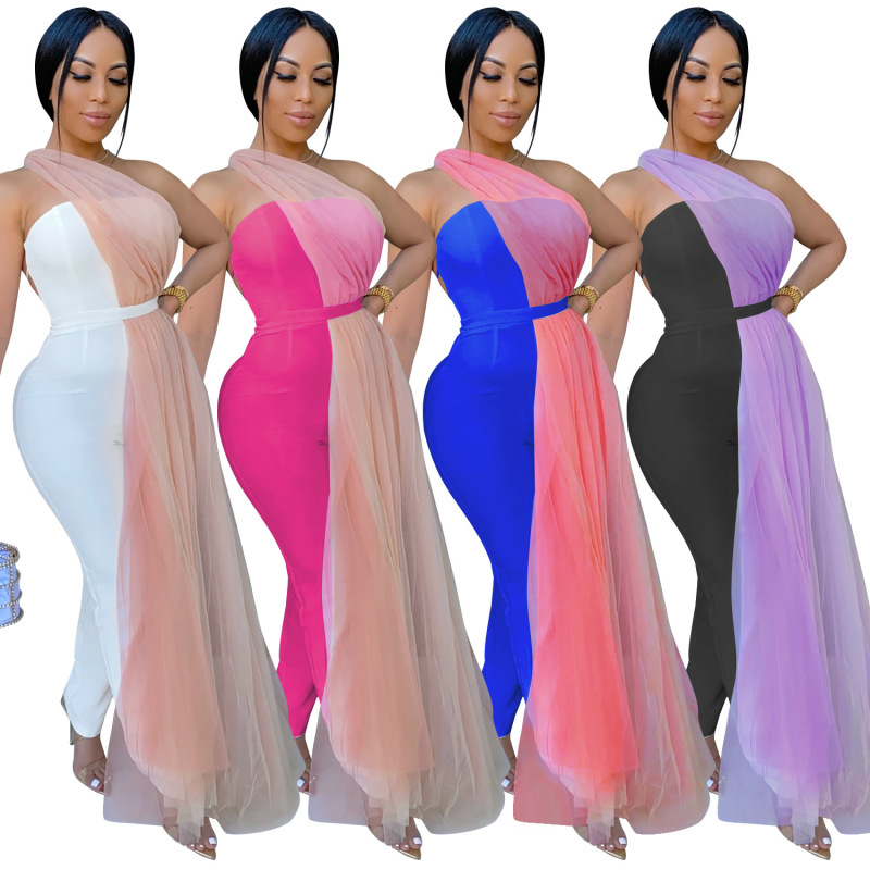 Sexy Booth-Wrapped Gauze Jumpsuit Pants