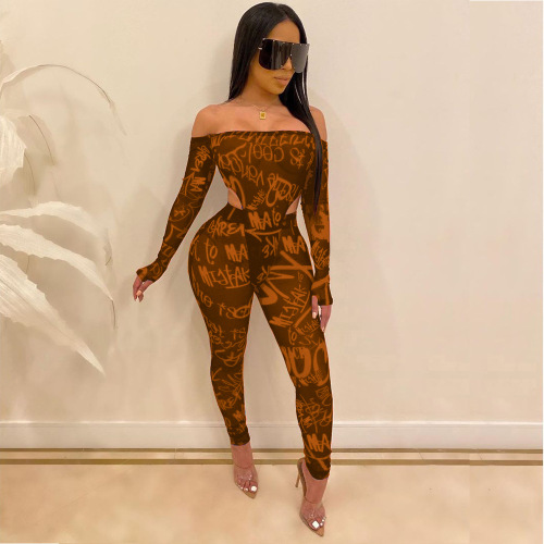 Sexy Printed Long Sleeve Two Piece Set