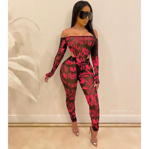 Sexy Printed Long Sleeve Two Piece Set