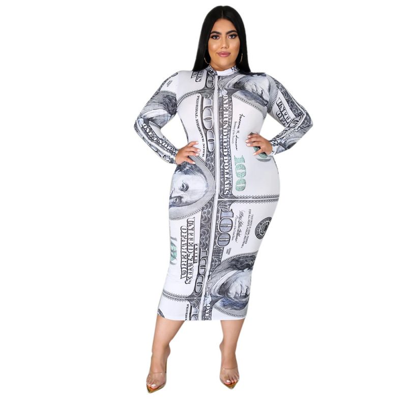 Casual Print Sexy One Piece Dress