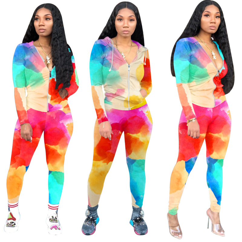 New Print Long Sleeve Two Piece Set