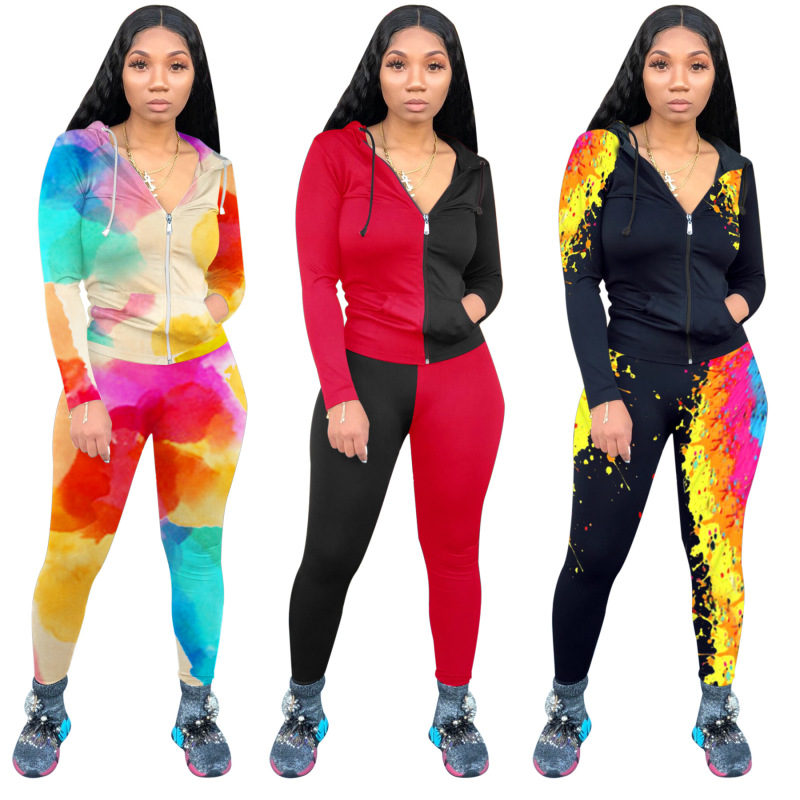 New Print Long Sleeve Two Piece Set