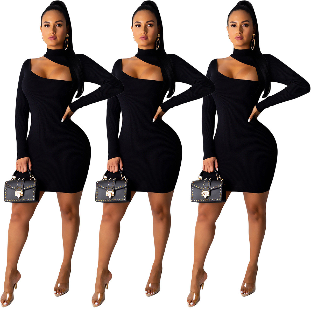 US$ 7.35 - Black Fashion Party Dress - www.dobikinis.com