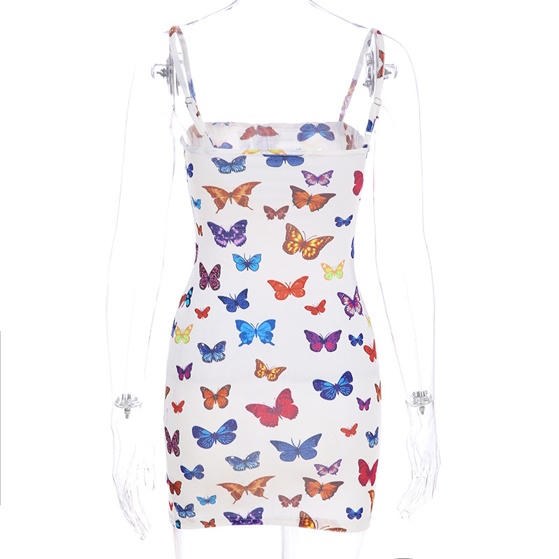 US$ 5.81 - Butterfly Printed Sexy Summer Dress - www.dodressy.com